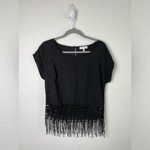 Monteau Los Angeles Lace Fringe Top